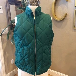 J. Crew Green Mercantile Quilted Puffer Vest Jacket Size Large